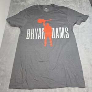 Bryan Adams Tour T Shirt Small Gray Rock Band Graphic Concert Tee Mens S NWOT